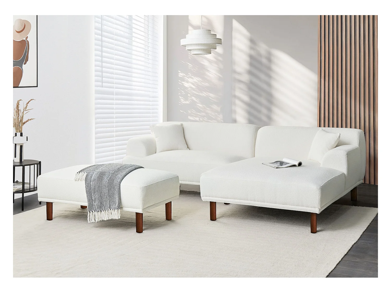 Otomana HOLT Boucle Biały