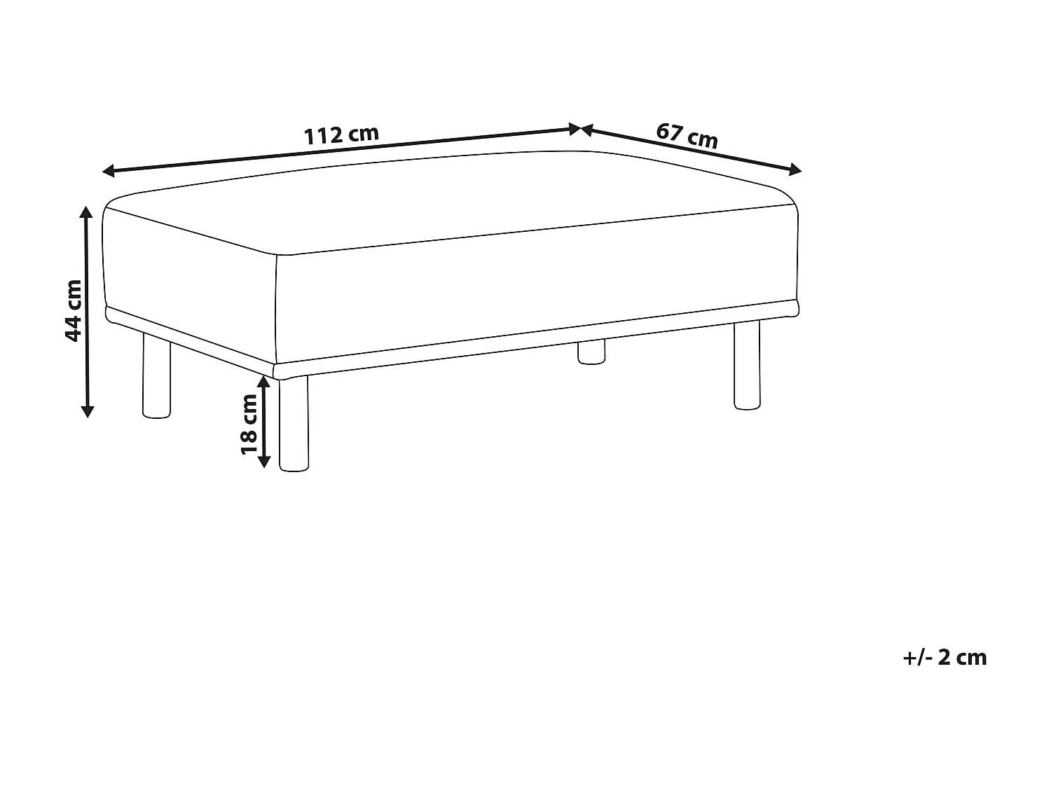 Ottomane HOLT Bouclé Weiss