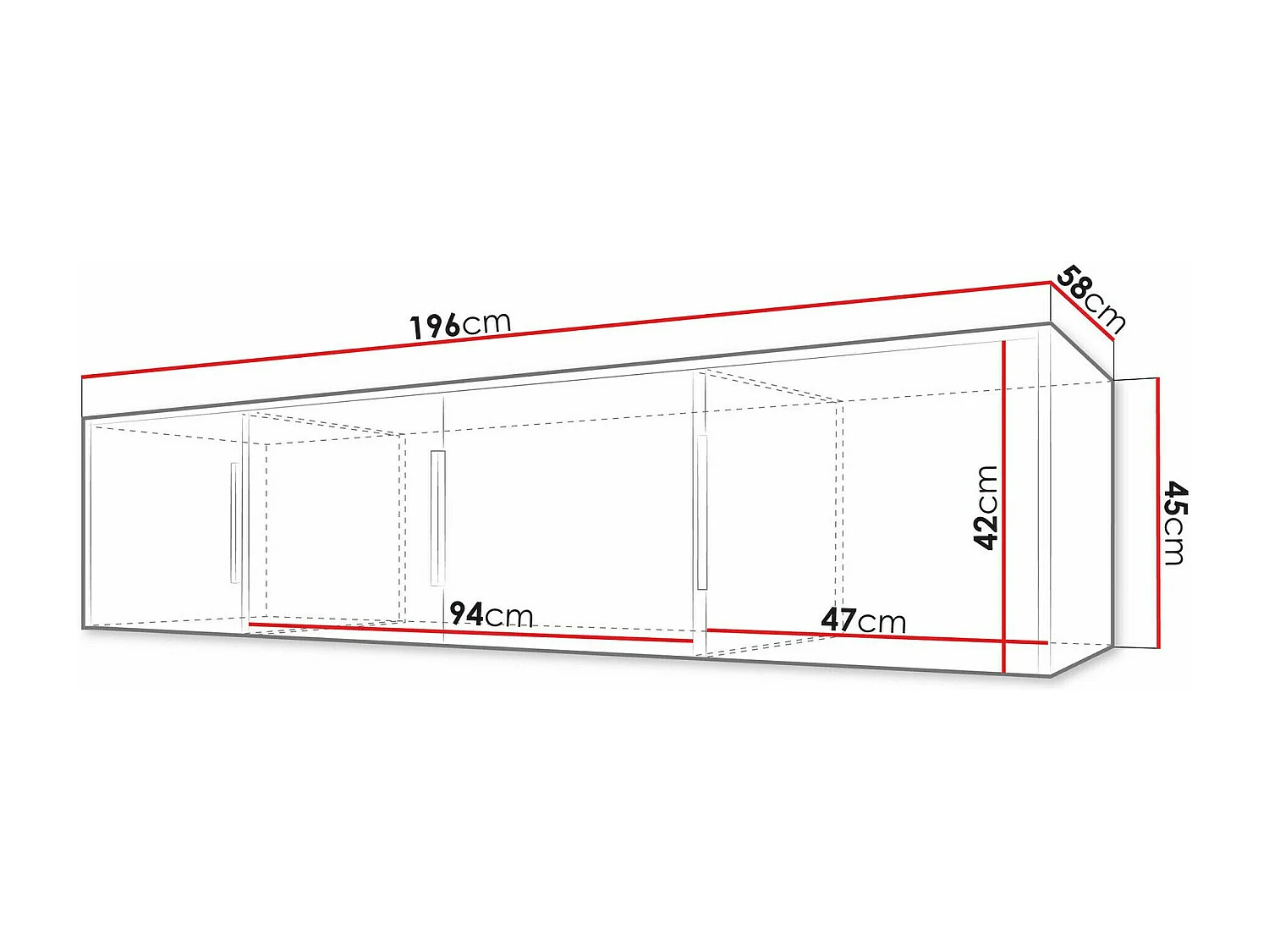 Armario Enolevo 108, Negro|Roble wotan, 200x196x58cm, Puertas de armario: Con bisagras