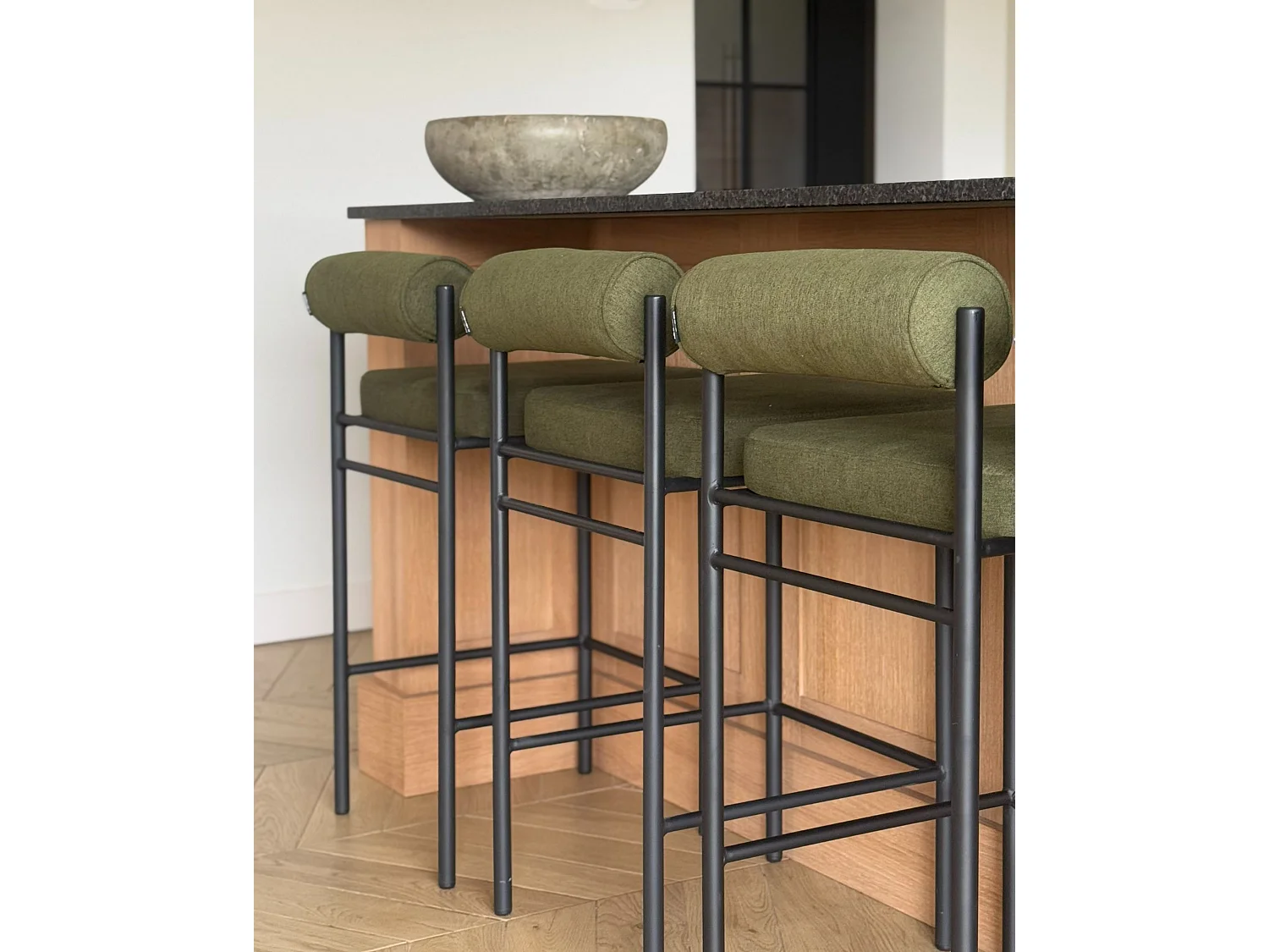 Set of 2 Bar Chairs AMAYA Green