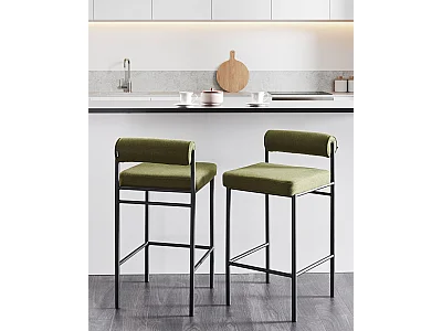 Set of 2 Bar Chairs AMAYA Green
