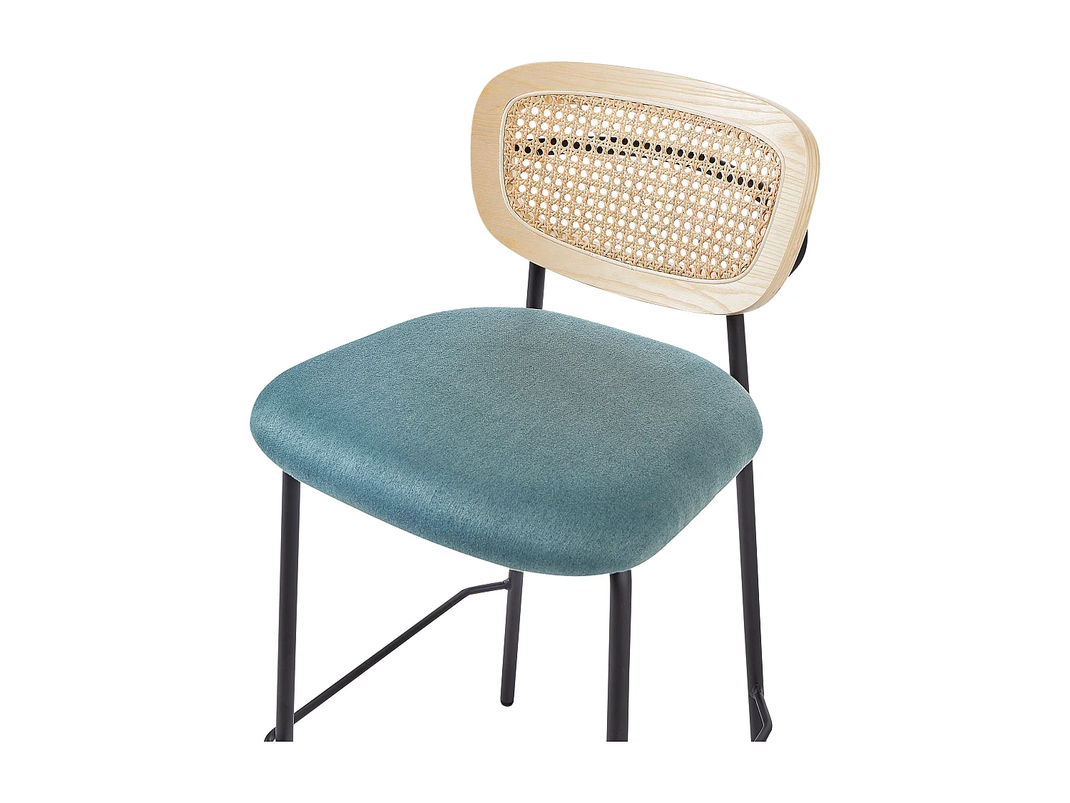 Lot de 2 chaises de bar MAYETTA Rotin Bleu paon