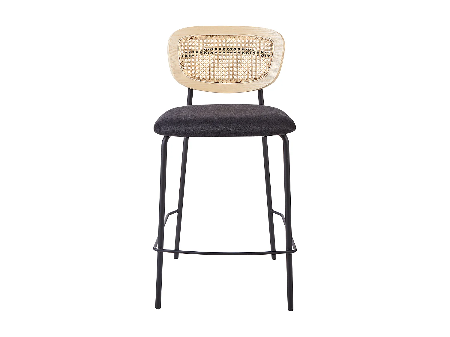 Lot de 2 chaises de bar MAYETTA Rotin Noir