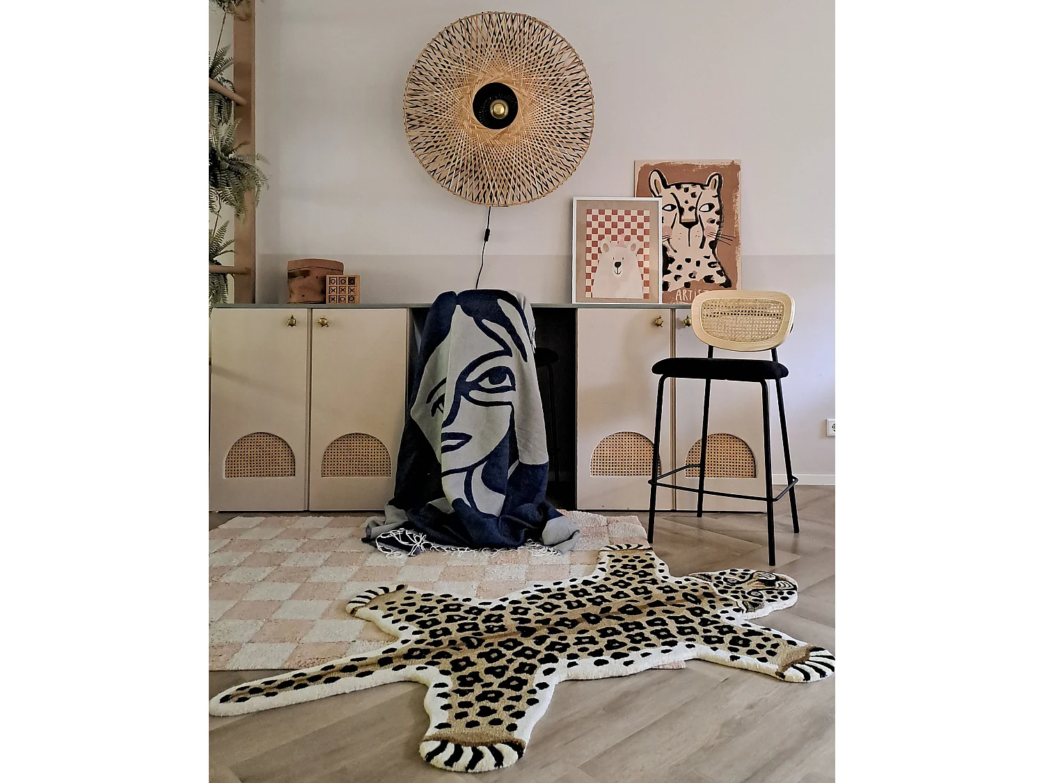Set van 2 barstoelen MAYETTA Rotan Zwart