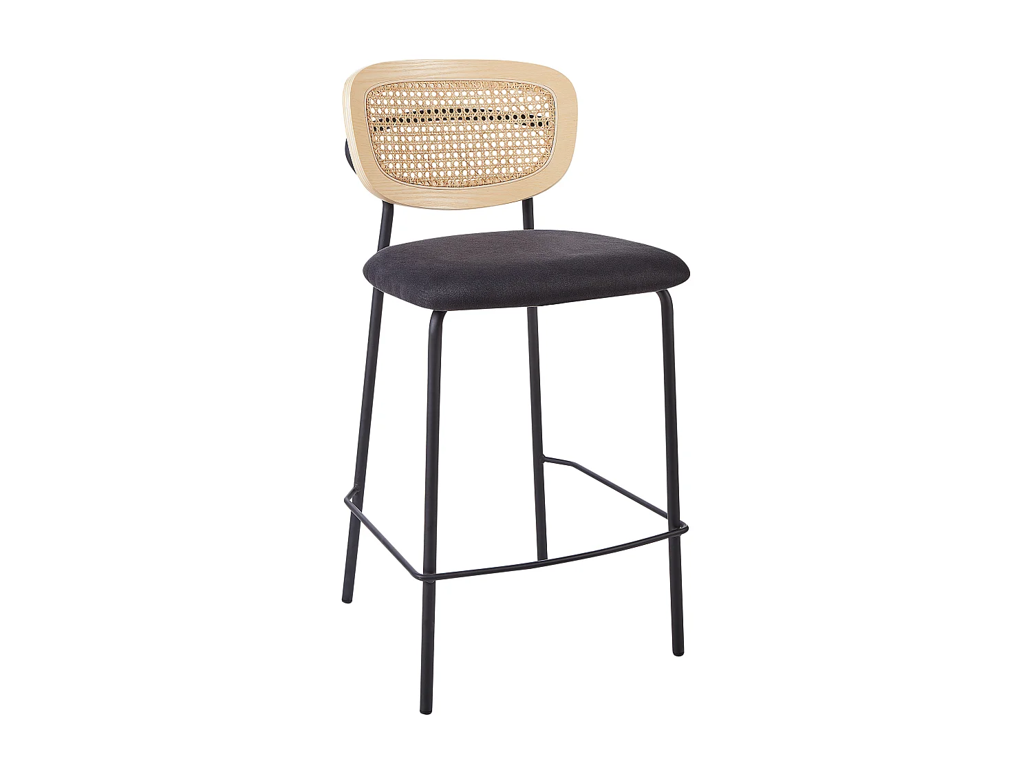 Lot de 2 chaises de bar MAYETTA Rotin Noir