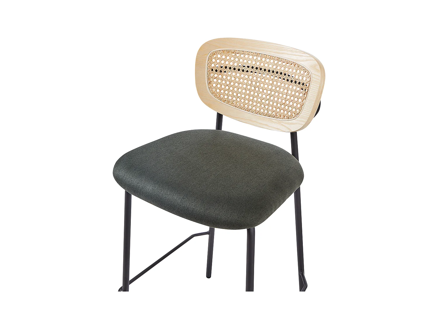 Set mit 2 Barstühlen MAYETTA Rattan Dunkelgrün