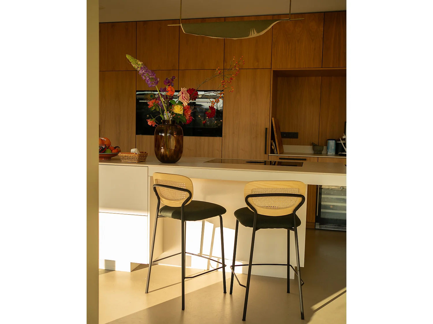 Set di 2 sedie alte MAYETTA Rattan Verde scuro