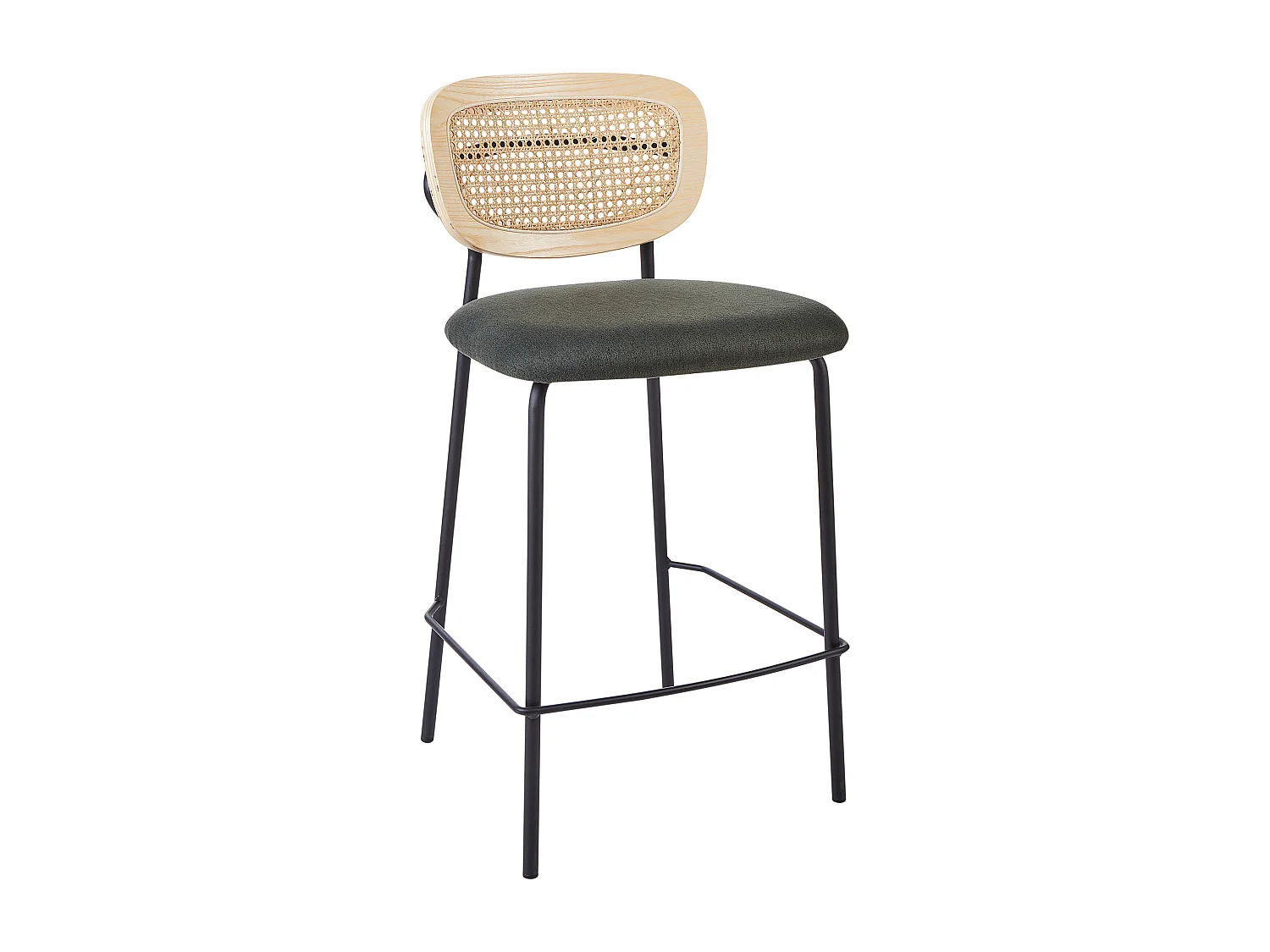 Lot de 2 chaises de bar MAYETTA Rotin Vert foncé