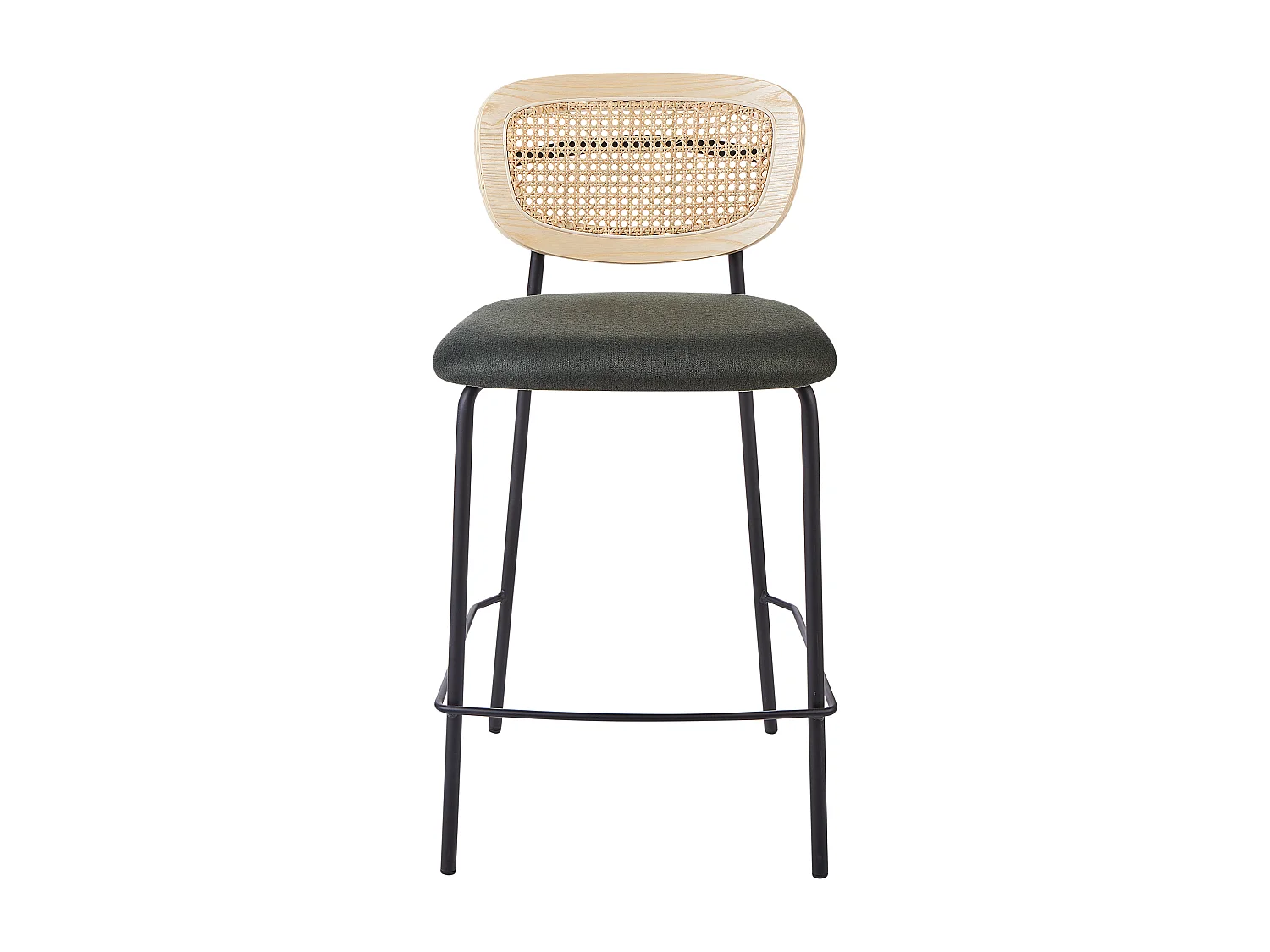 Lot de 2 chaises de bar MAYETTA Rotin Vert foncé