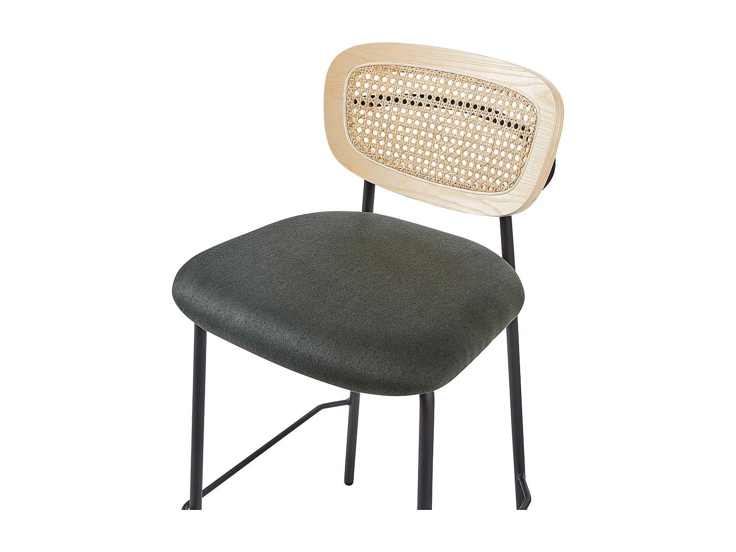 Lot de 2 chaises de bar MAYETTA Rotin Vert foncé