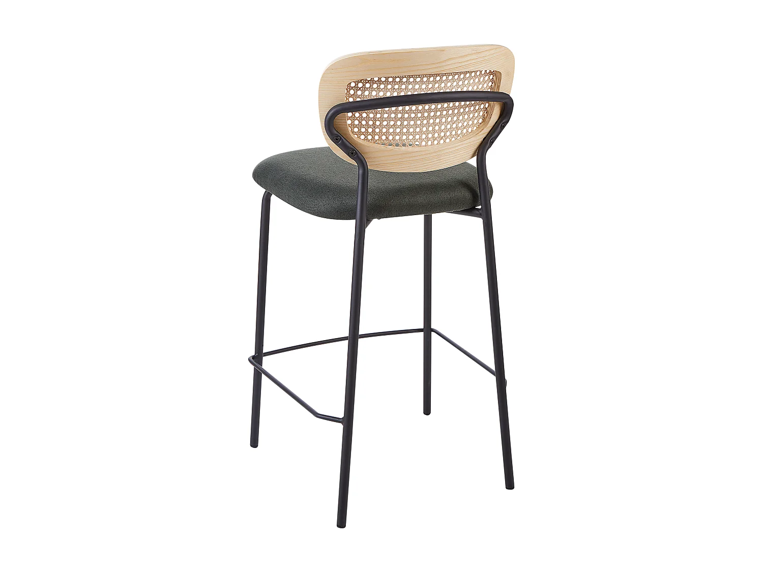 Lot de 2 chaises de bar MAYETTA Rotin Vert foncé