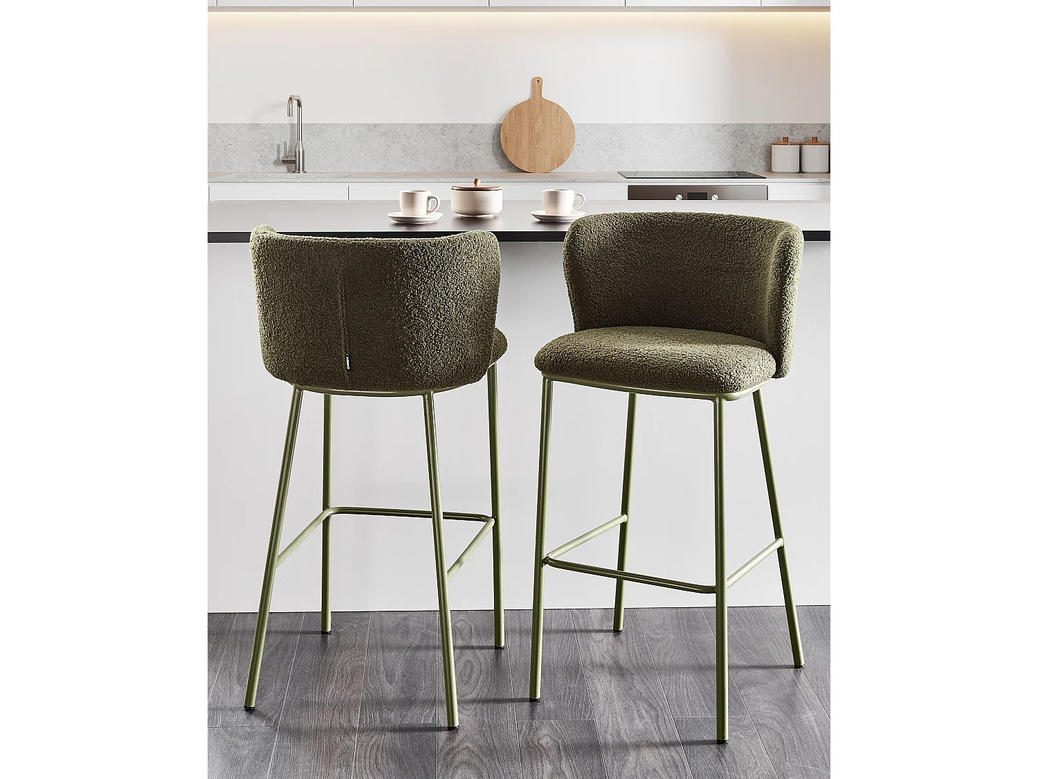 Lot de 2 chaises de bar MINA II Vert