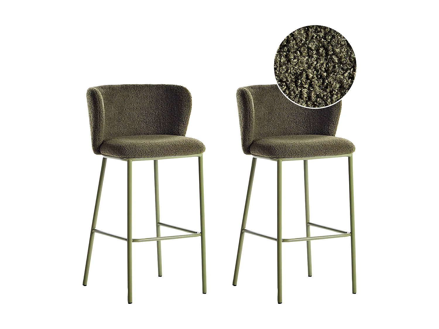 Set mit 2 Barstühlen MINA II Grün