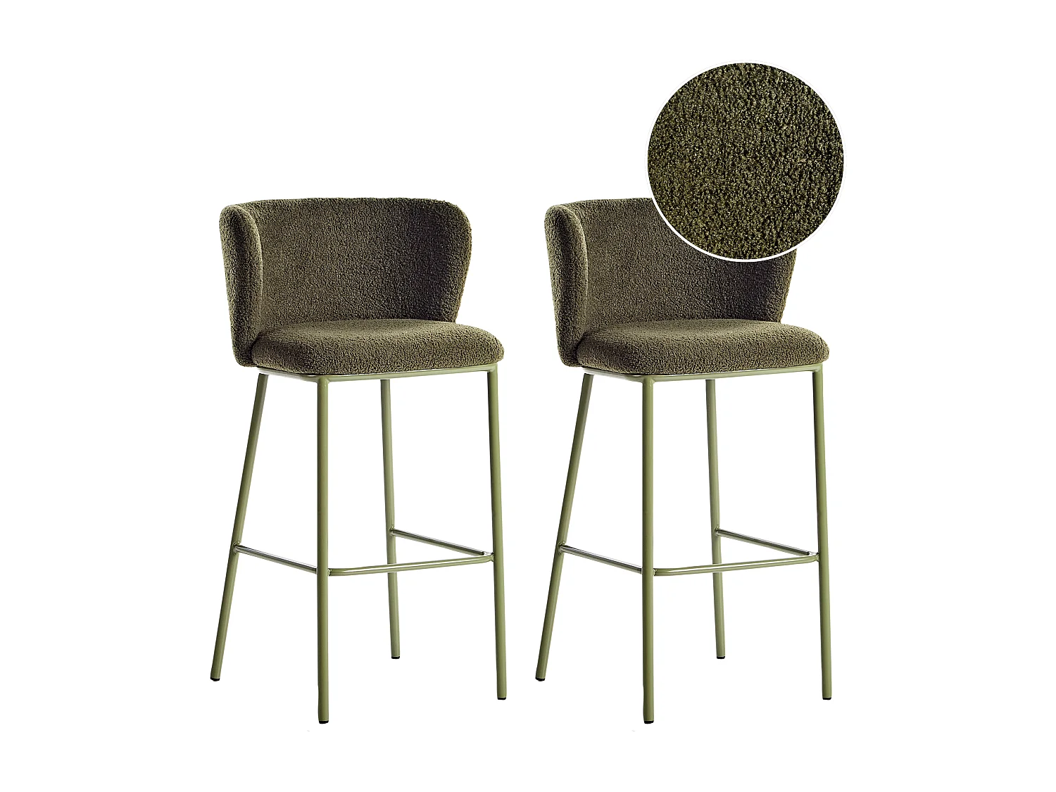 Set mit 2 Barstühlen MINA II Grün