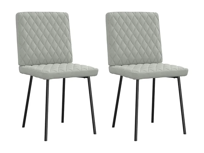 Cadeiras de jantar 2 pcs veludo cinzento-claro