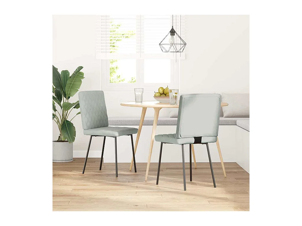 Eetkamerstoelen 2 st fluweel lichtgrijs