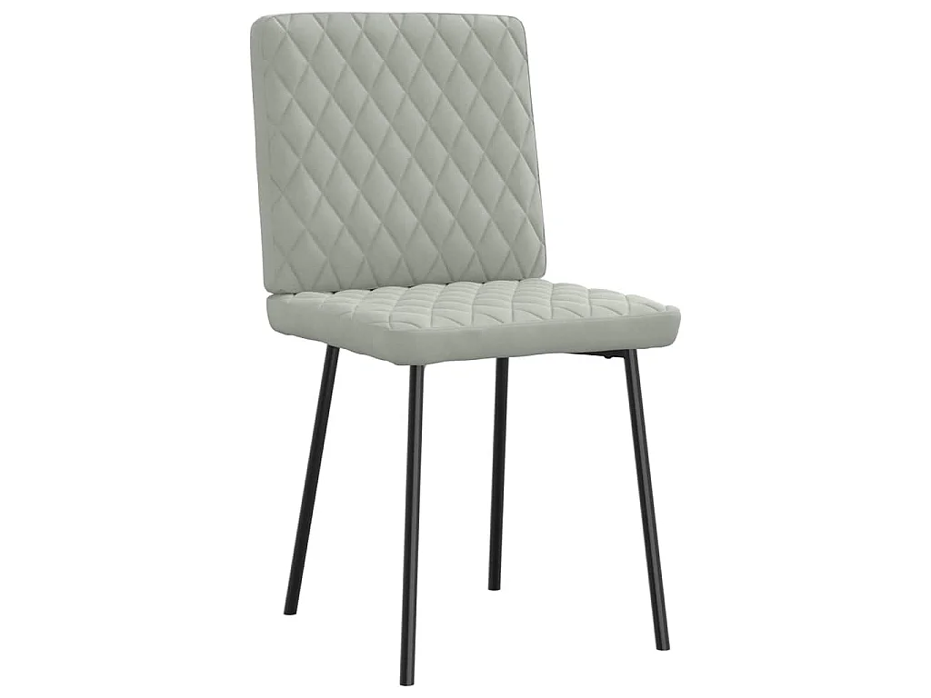 Sillas de comedor 2 unidades terciopelo gris claro