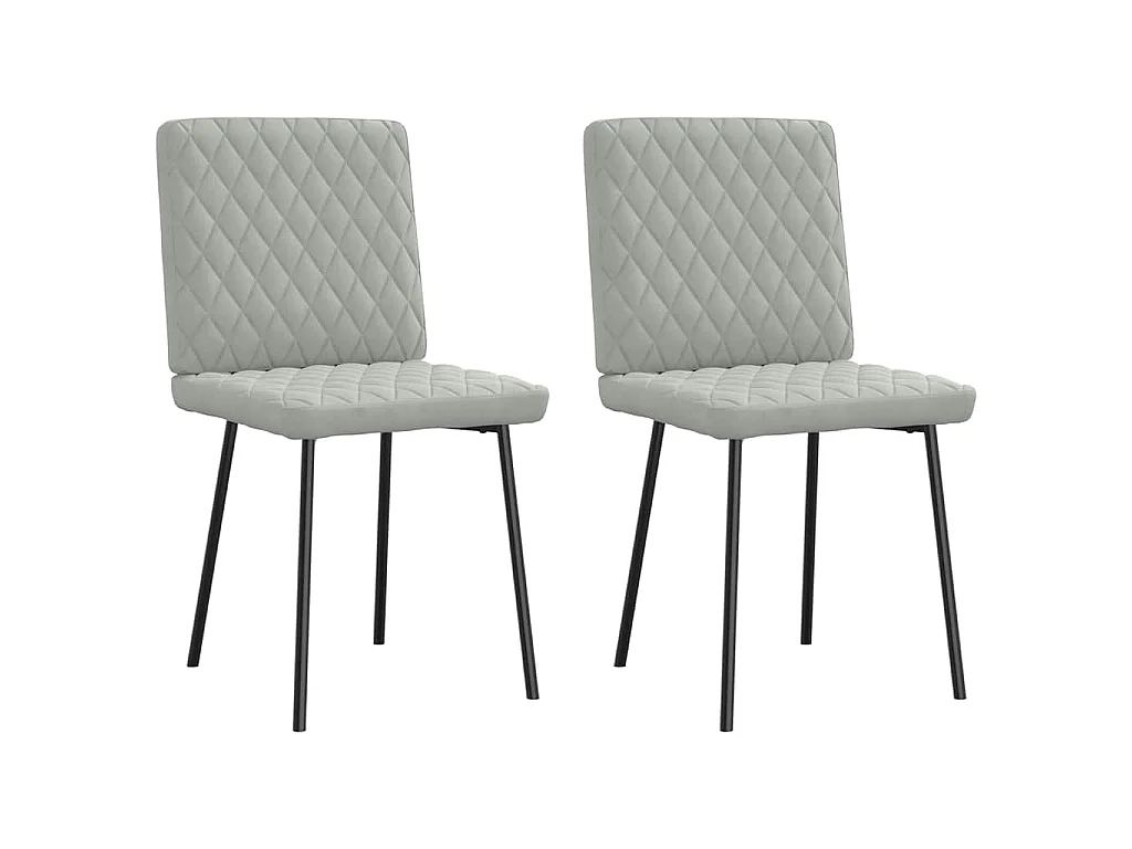 Eetkamerstoelen 2 st fluweel lichtgrijs