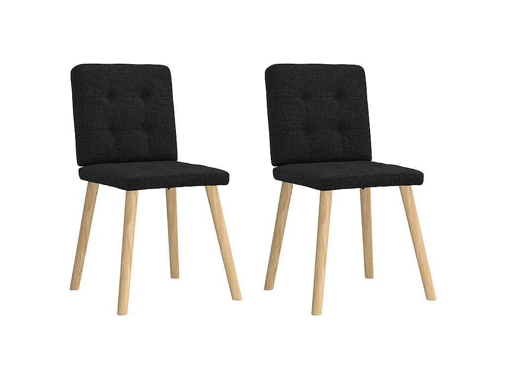 Esszimmerstühle 2 Stk. Schwarz Stoff