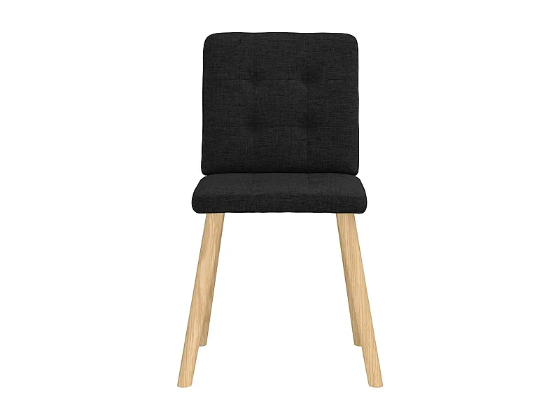 Chaises à manger lot de 2 noir tissu