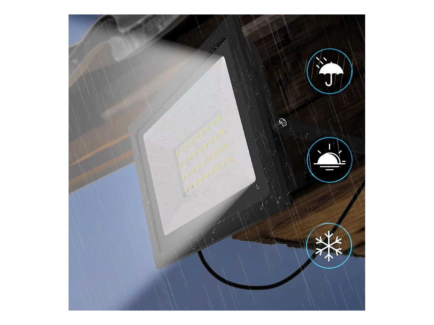 Projecteur Halogène En Saillie Pour L’Extérieur Toolight Rsl004-100N Black