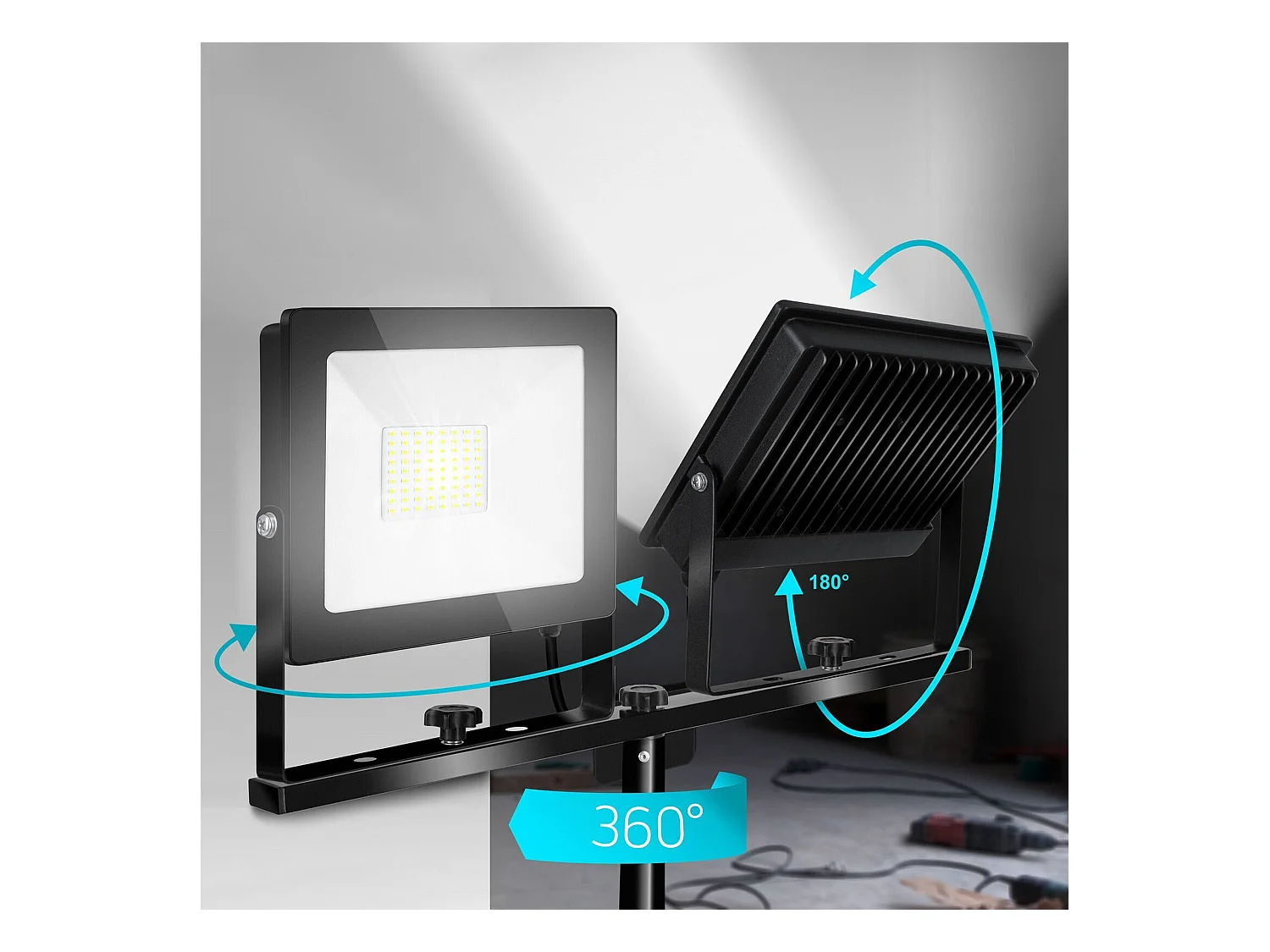 Projecteur Halogène En Saillie Pour L’Extérieur Toolight Rsl004-100N Black