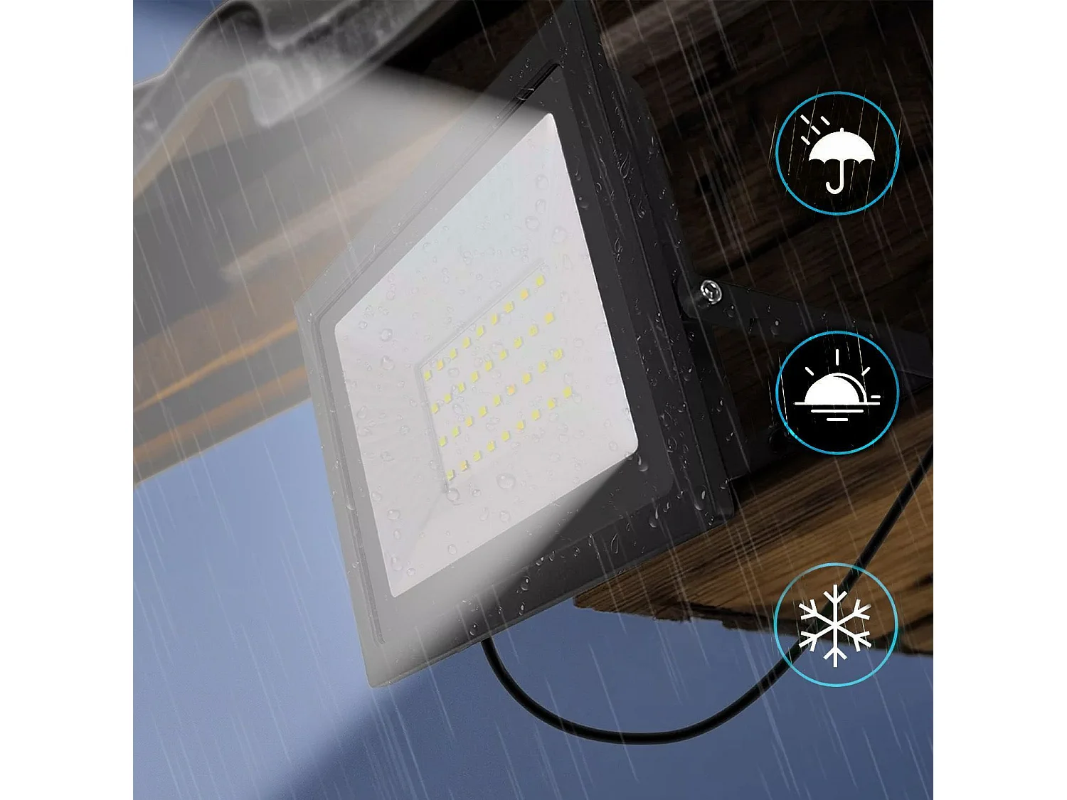 Projecteur Halogène En Saillie Pour L’Extérieur Toolight Rsl004-100N Black