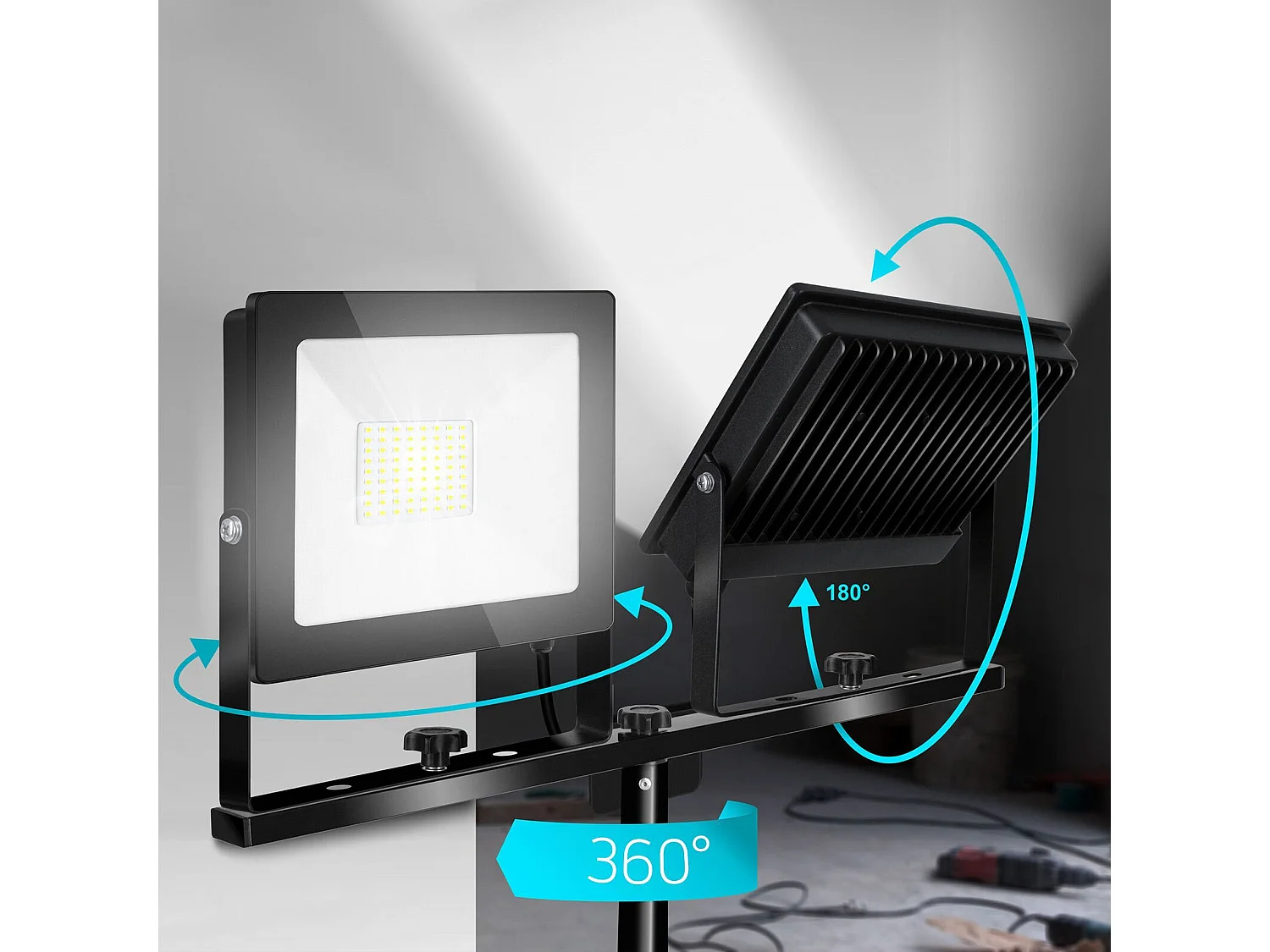 Projecteur Halogène En Saillie Pour L’Extérieur Toolight Rsl008-50Ns Black