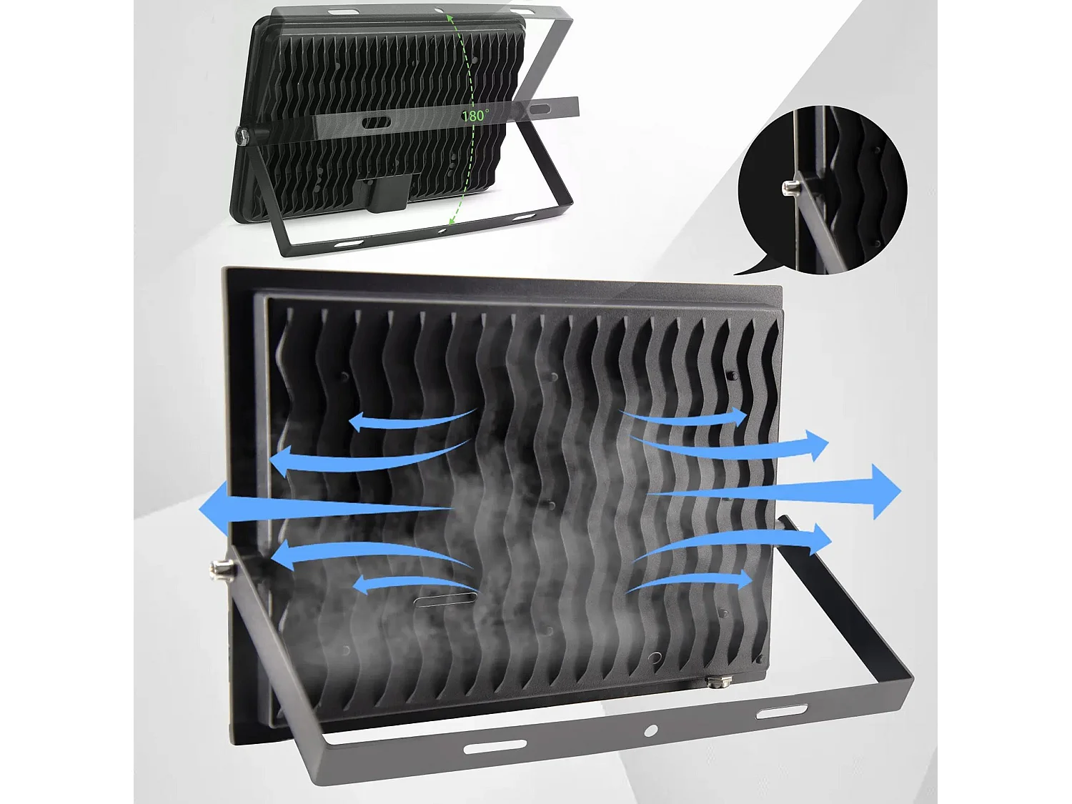 Projecteur Halogène En Saillie Pour L’Extérieur Toolight Rsl008-50Ns Black