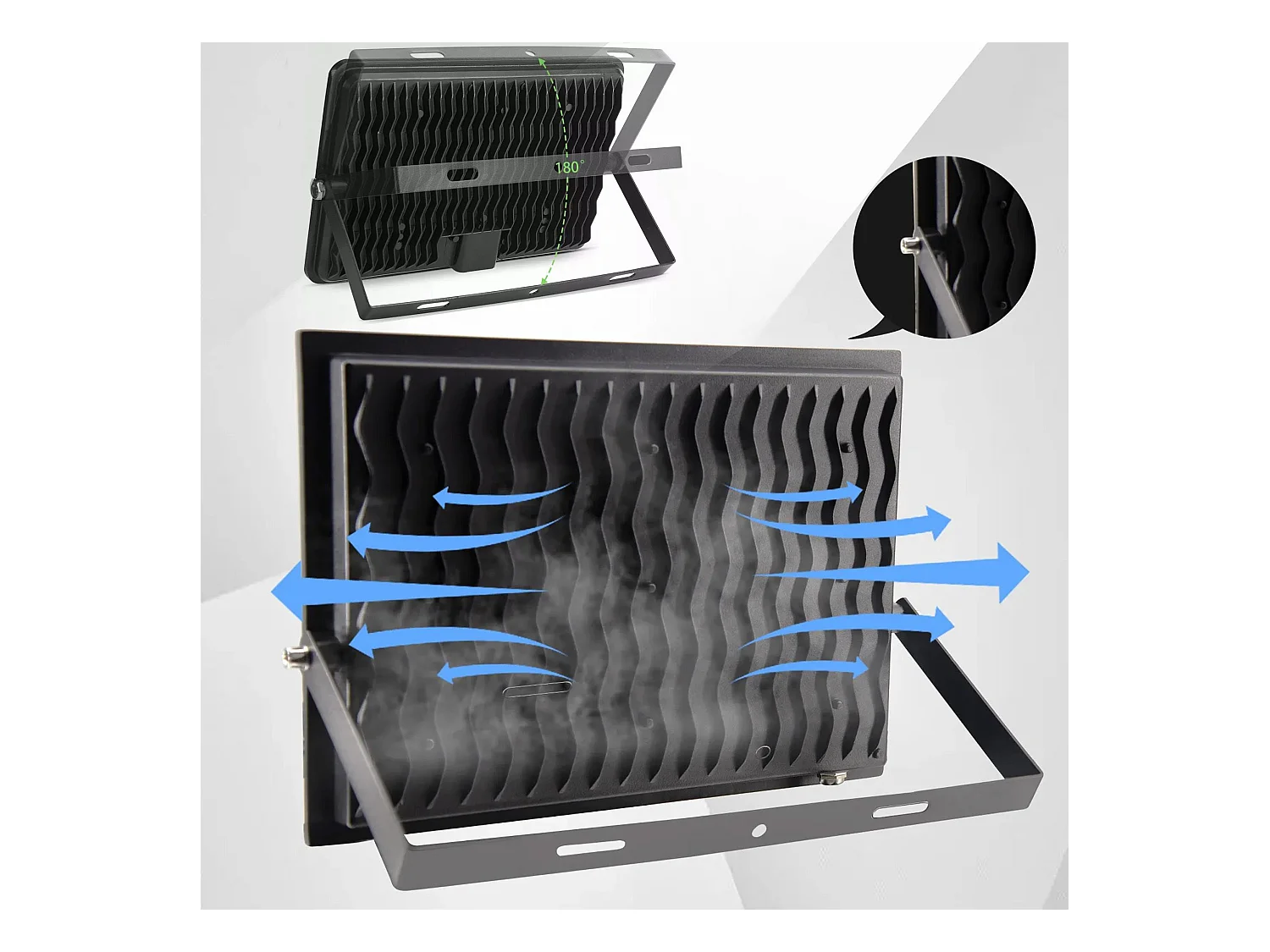 Holofote Halógeno De Superfície Para Exterior Toolight Rsl007-30Ns Black