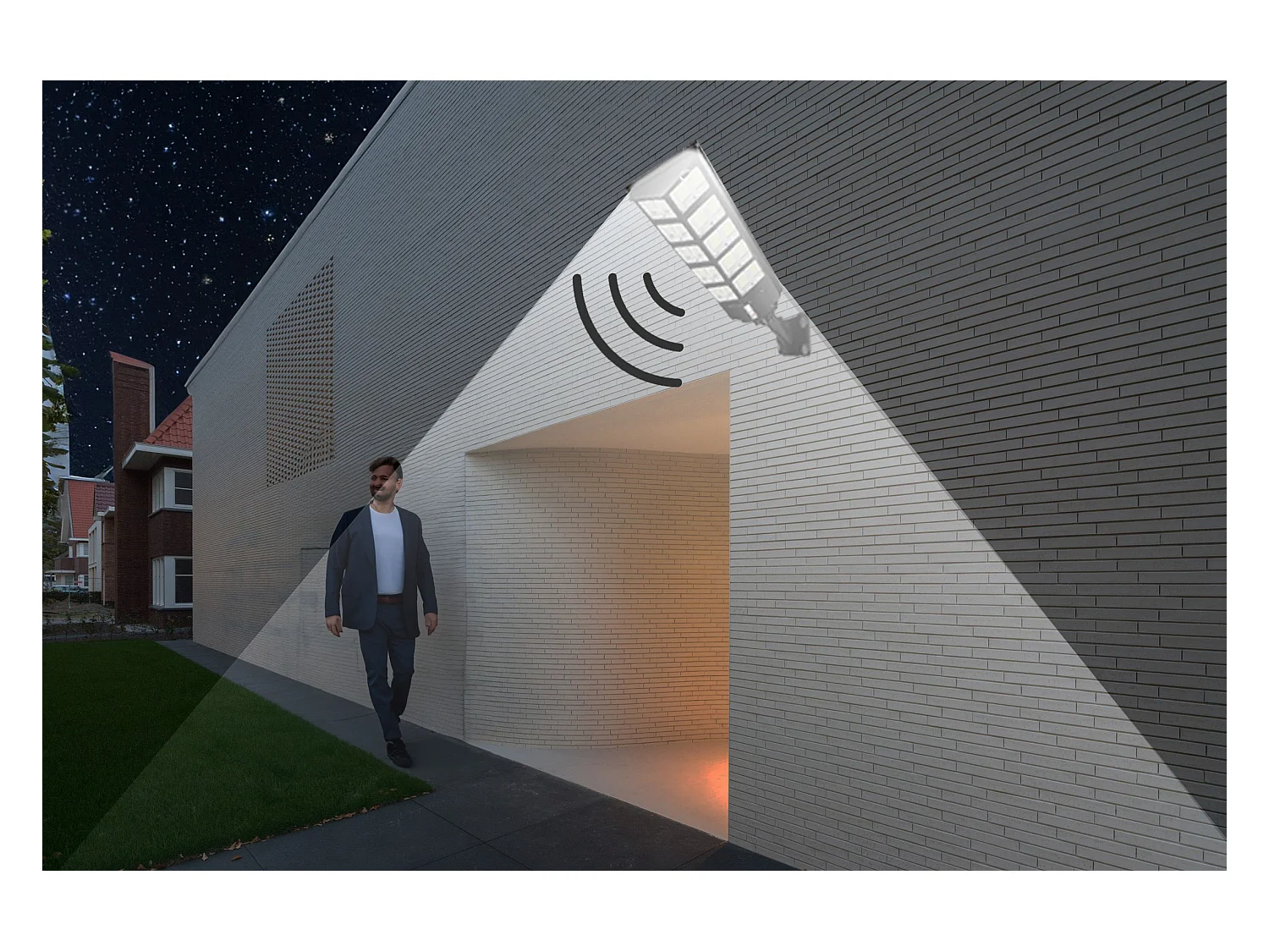 Zonne-Energie Buitenwandlamp Toolight Rsl017 Black