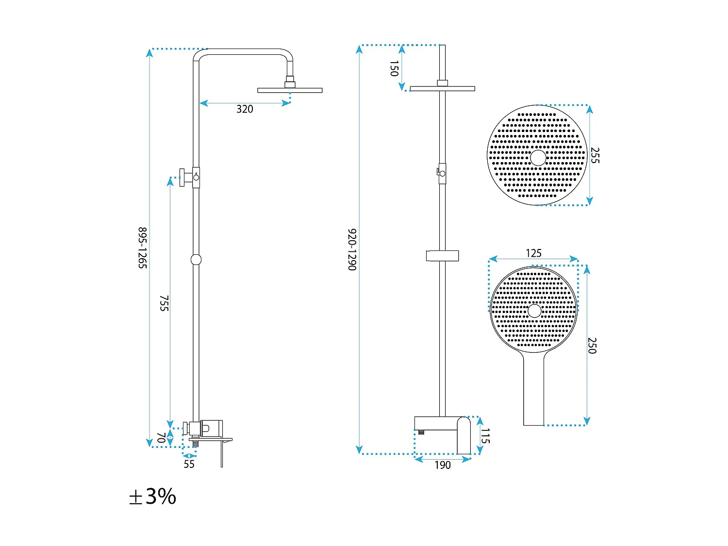 Kit De Douche Rea Marco Titanium