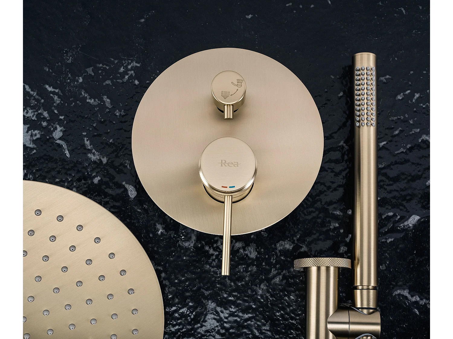 Kit De Douche Encastré Rea Lungo Grip Brush Gold