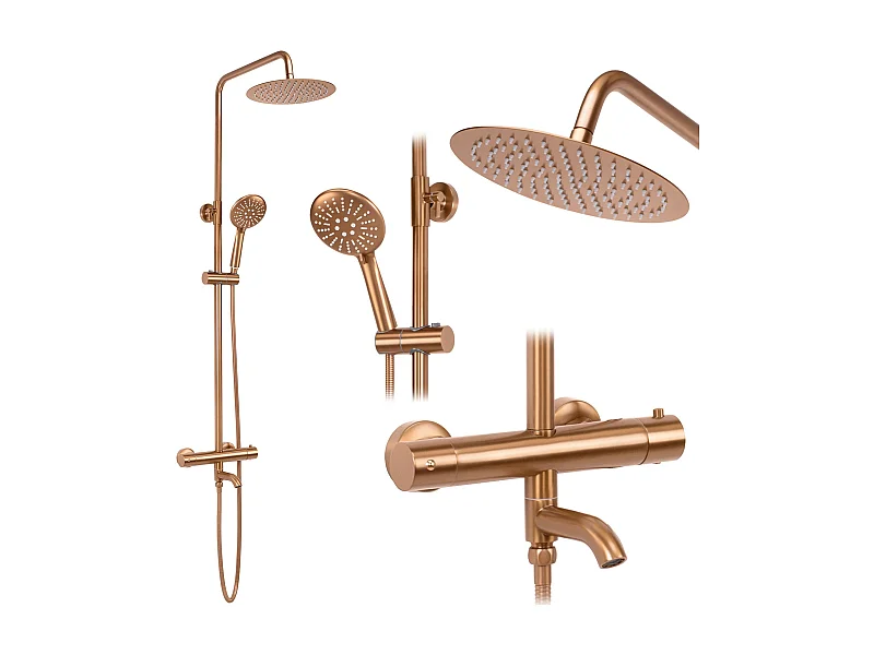 Kit De Douche Rea Lungo Thermostat Brush Copper