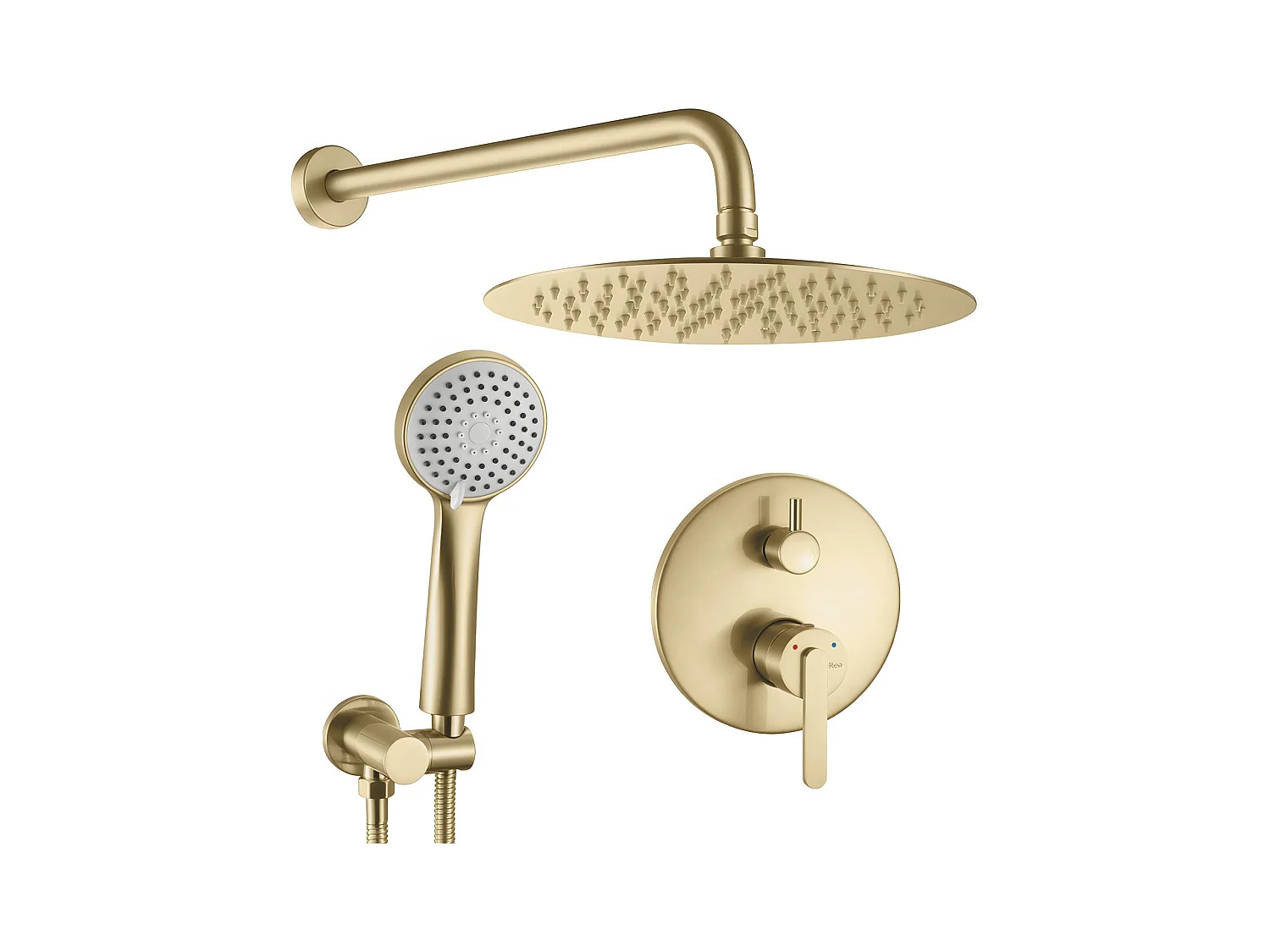 Conjunto De Duche Embutido Rea Ontario Brush Gold