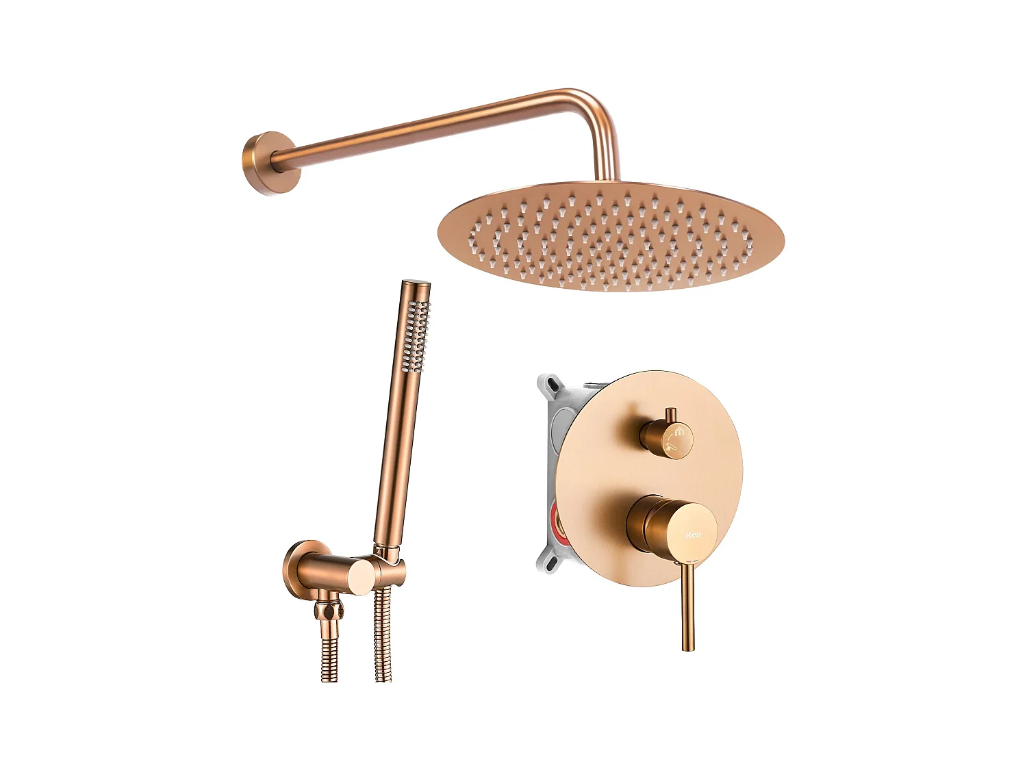 Inbouw Regendoucheset Rea Lungo Brush Copper