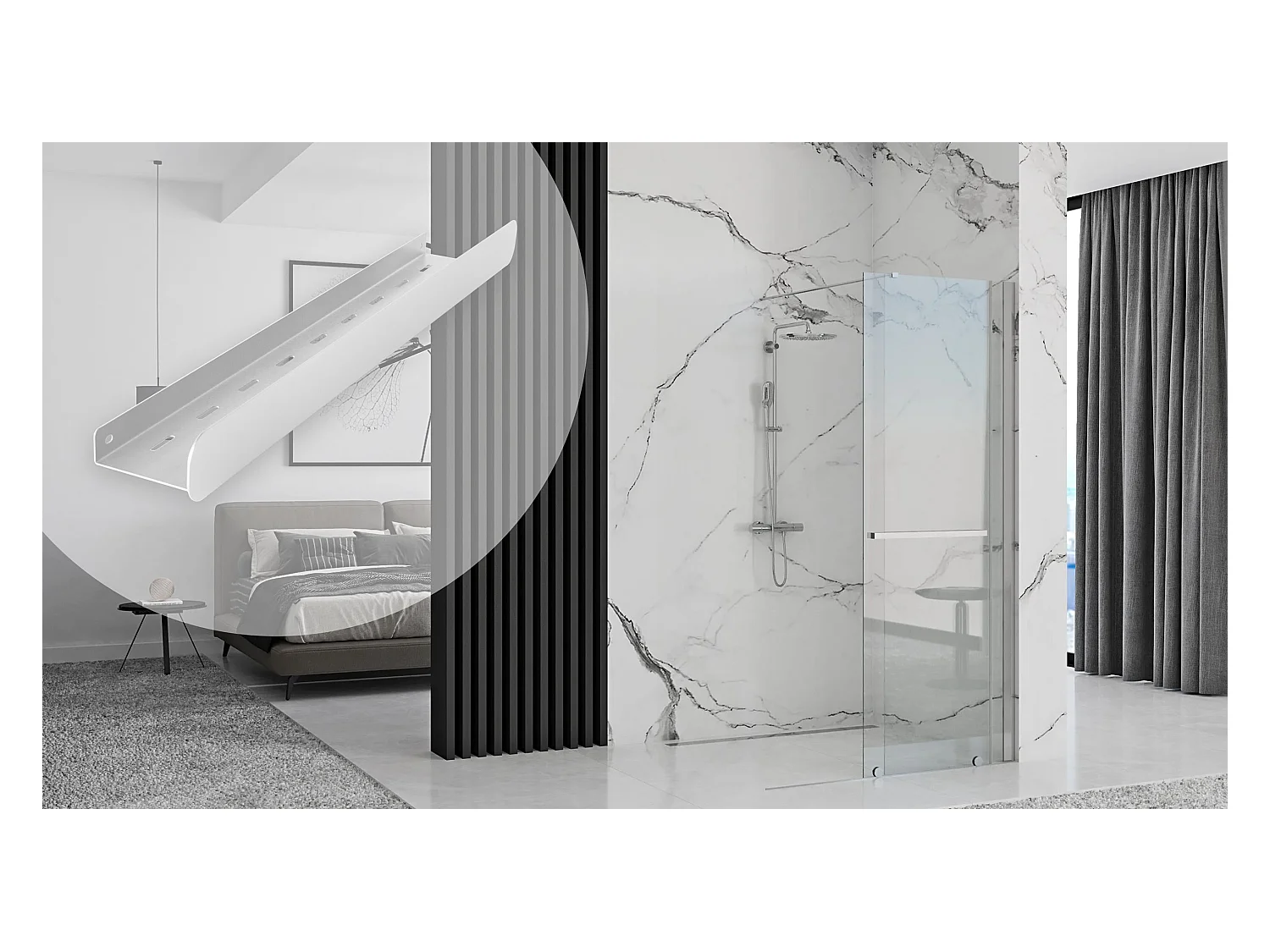 Badezimmerregal Rea Sf03-600 60Cm Brush Steel