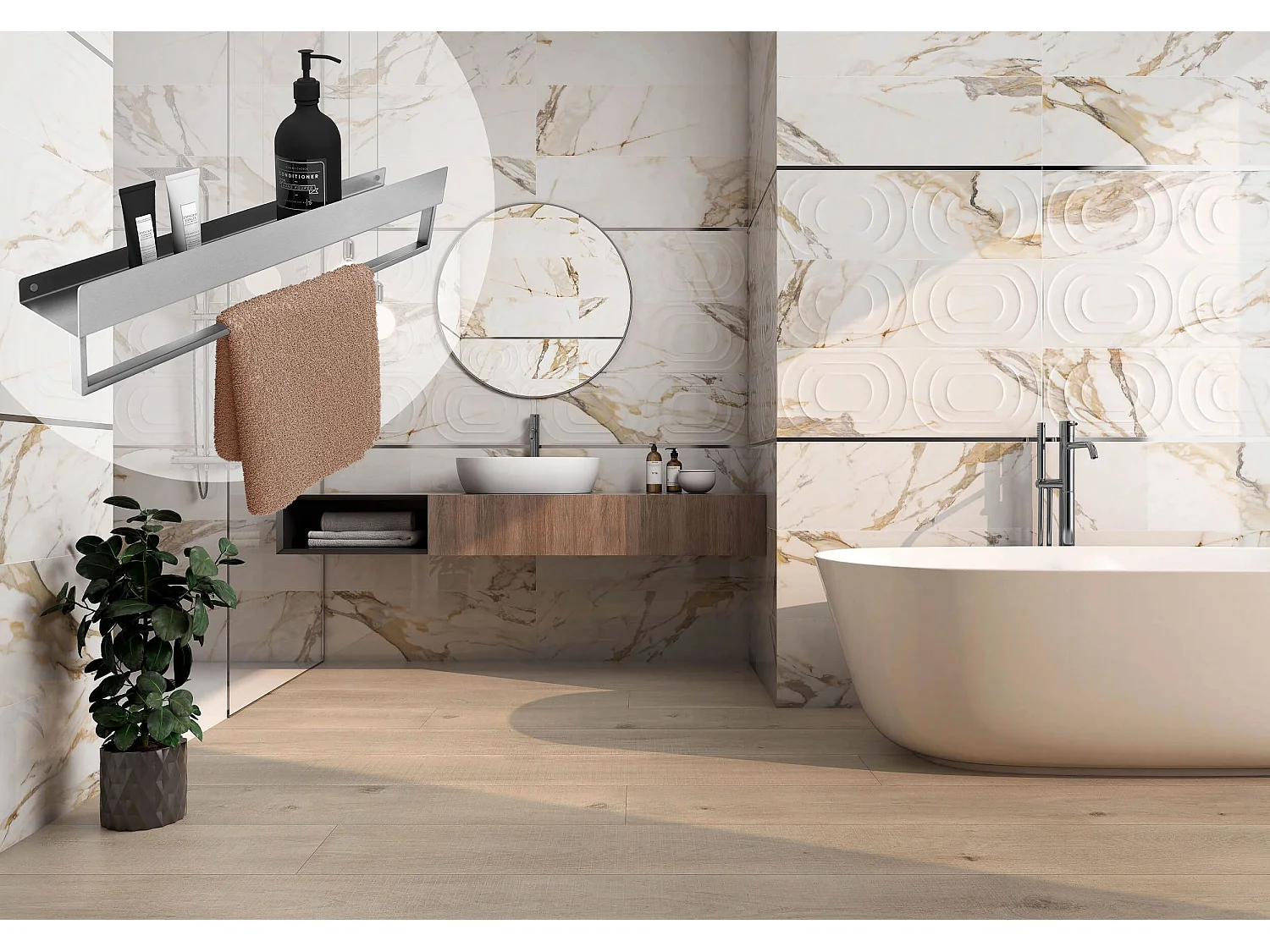 Etagère De Salle De Bain Rea Sf01-450 45Cm Brush Steel