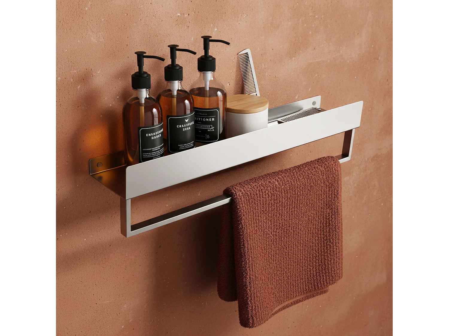 Badkamerplank Rea Sf01-450 45Cm Brush Steel