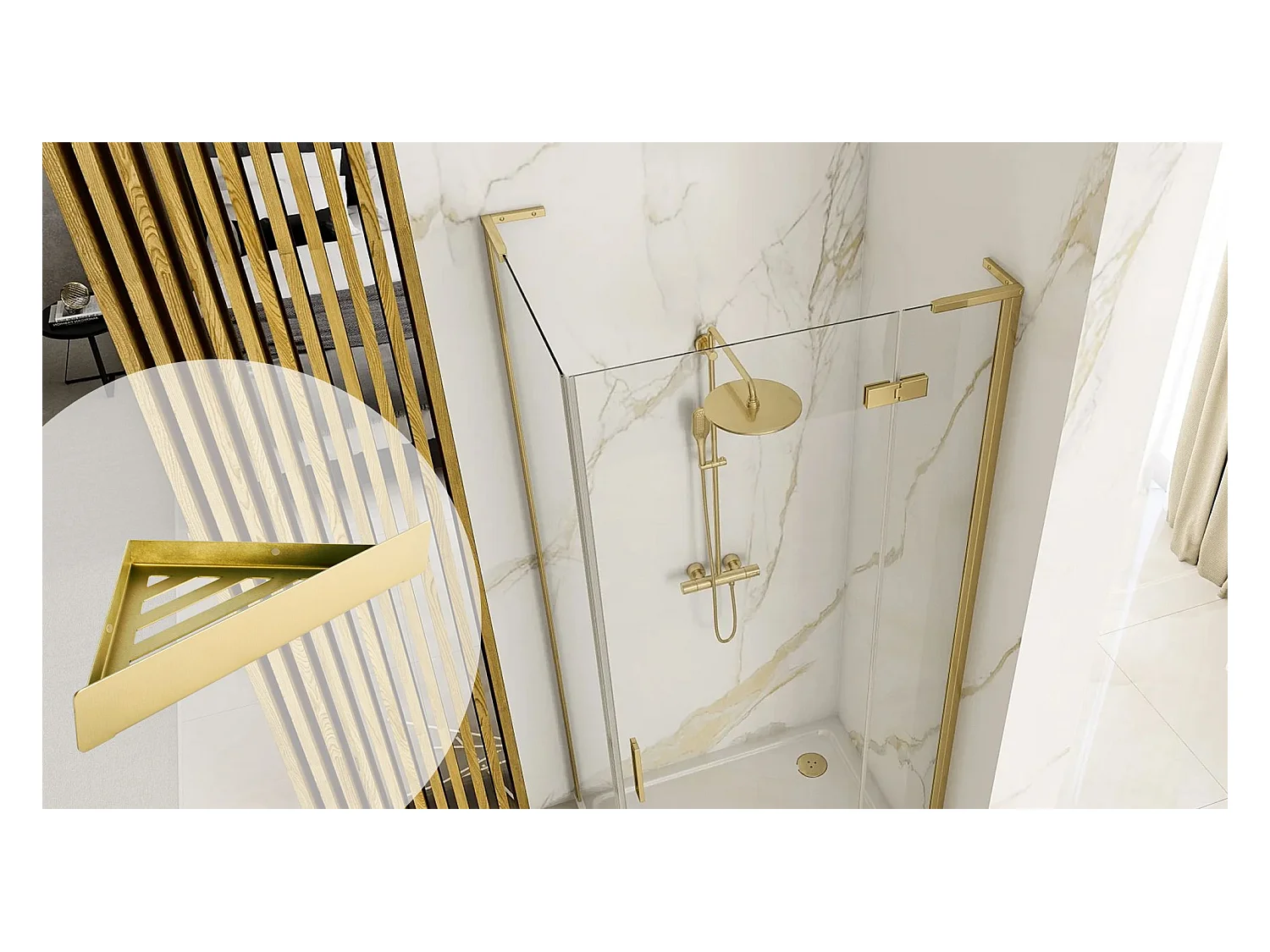 Mensola Da Bagno Rea Sf07-Bg Brush Gold