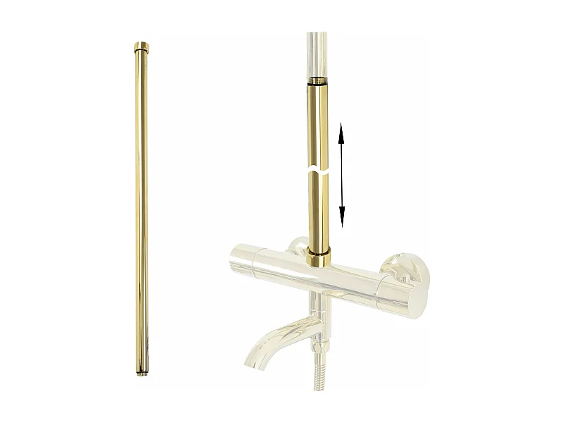 Extensão Para Conjunto Banheira E Chuveiro Rea 60Cm Gold