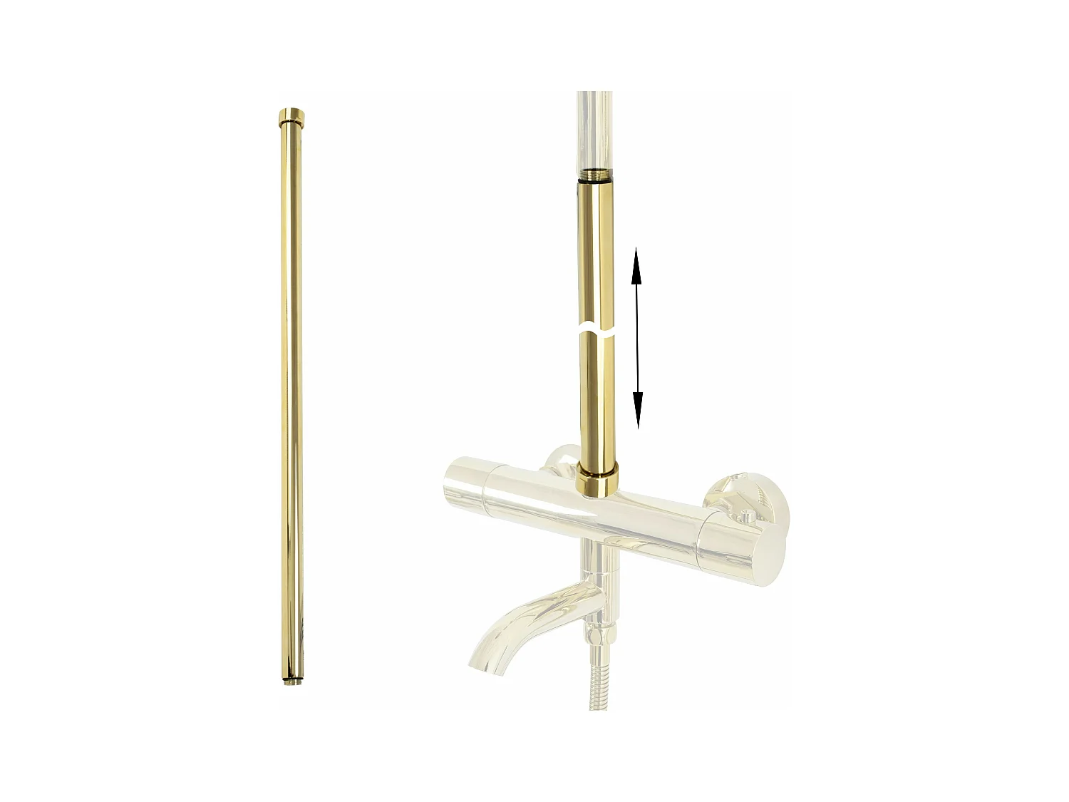 Verlengstuk Voor Een Bad/Doucheset Rea 60Cm Gold