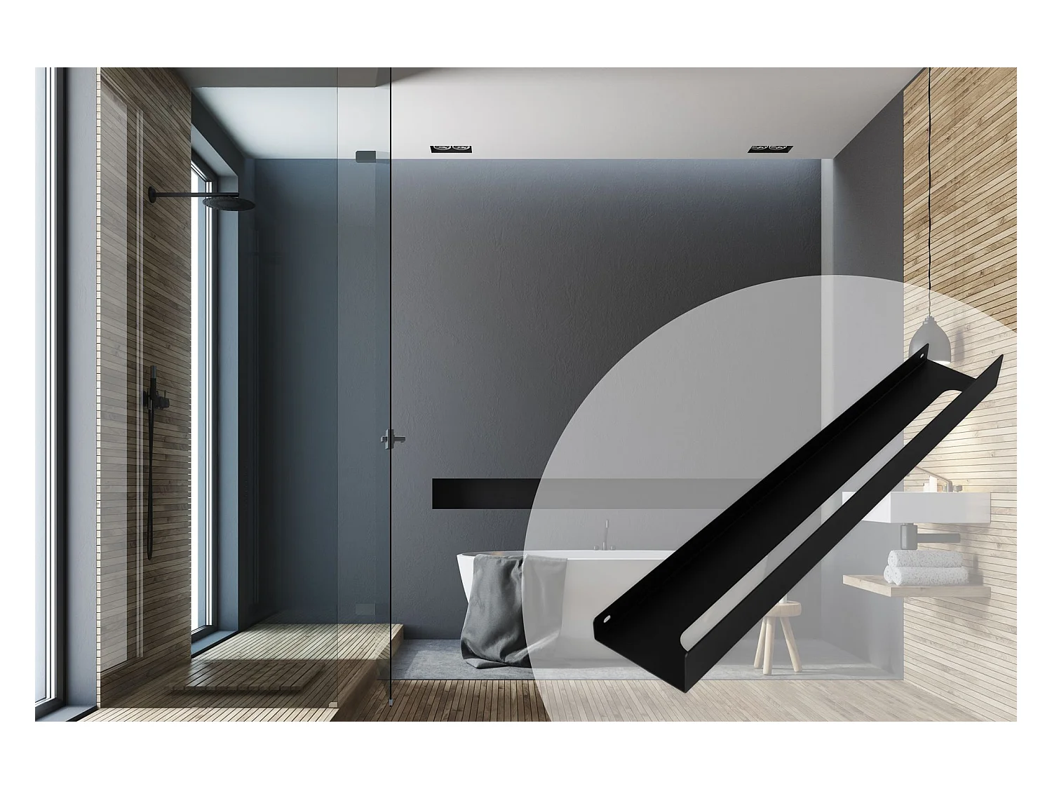 Badezimmerregal Rea Sf02-600-B Black