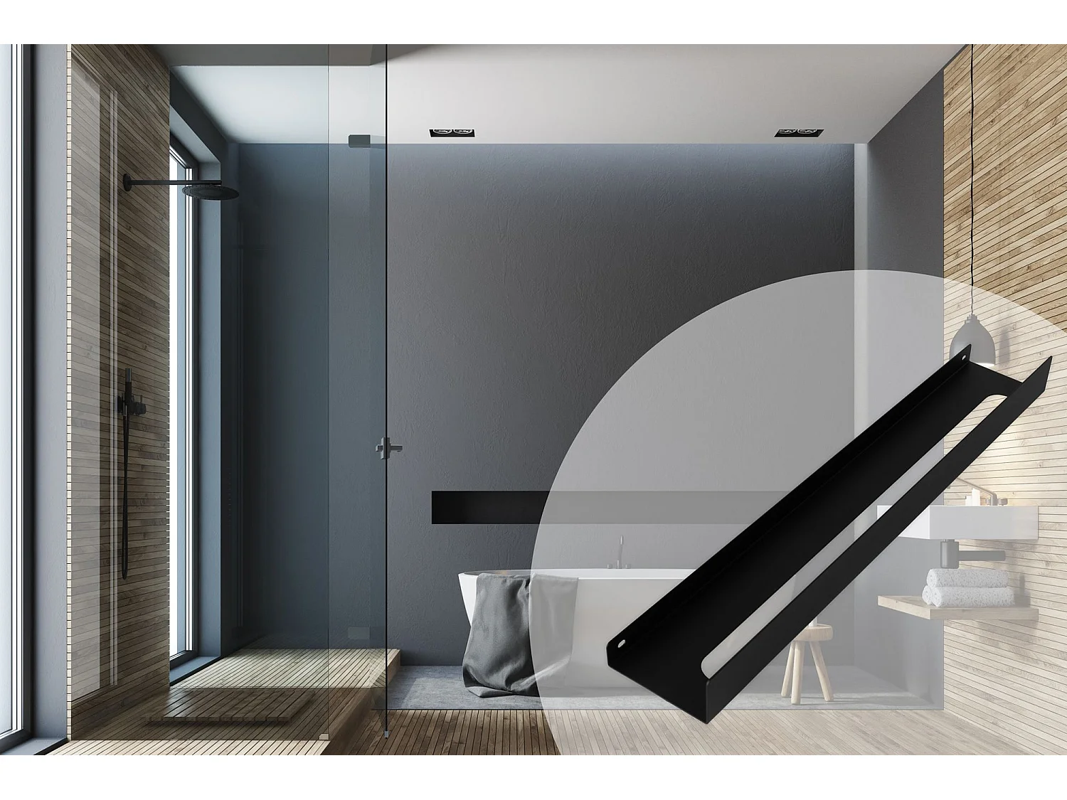 Etagère De Salle De Bain Rea Sf02-600-B Black