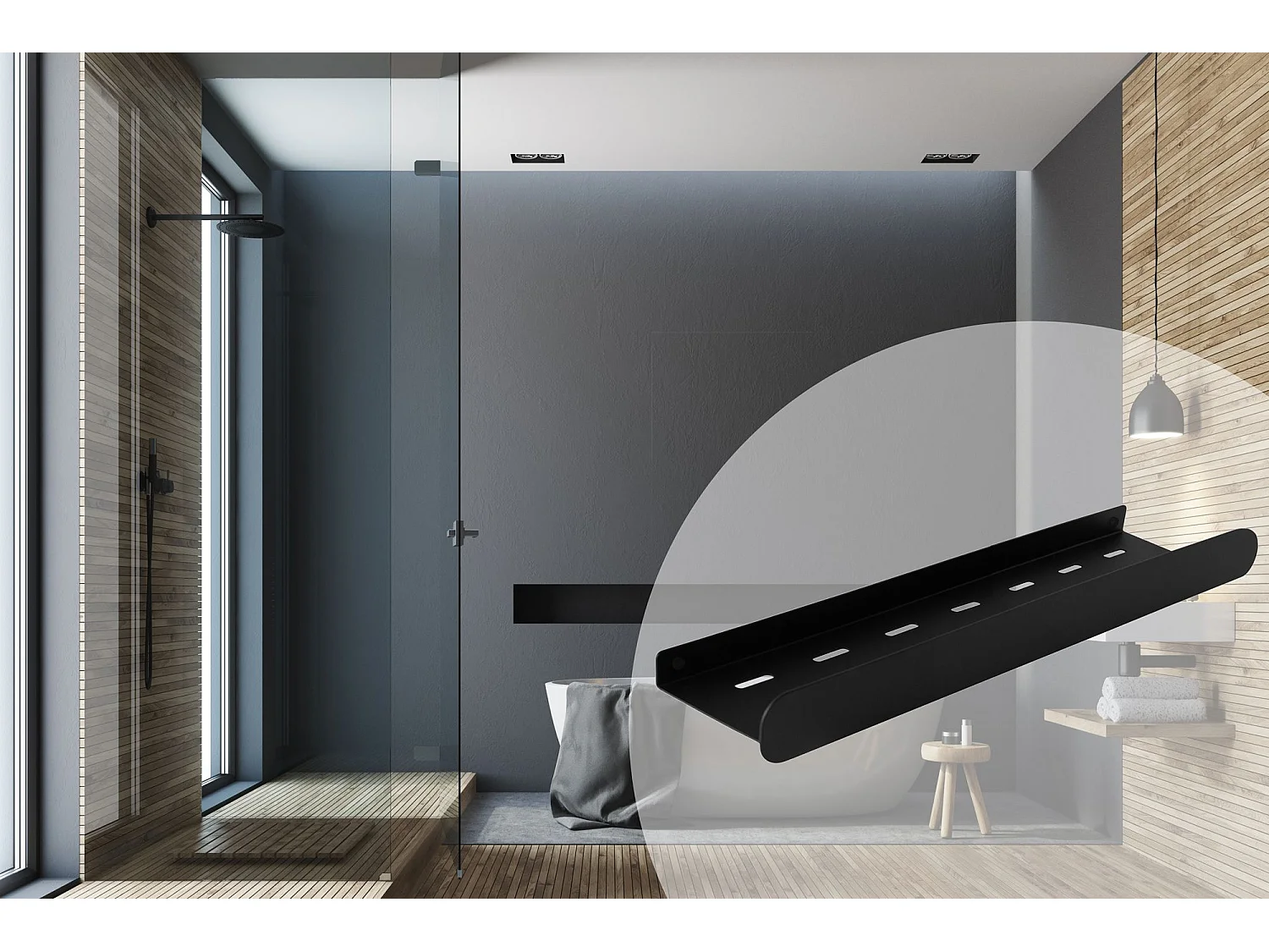 Mensola Da Bagno Rea Sf03-450-B Black
