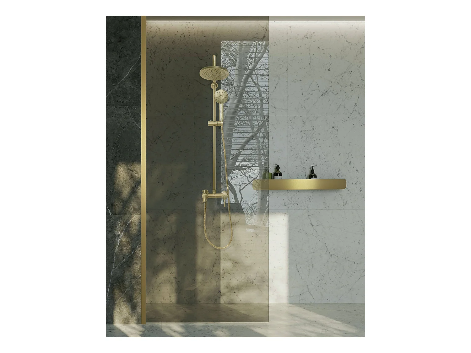 Badezimmerregal Rea Sf03-450-Bg Brush Gold