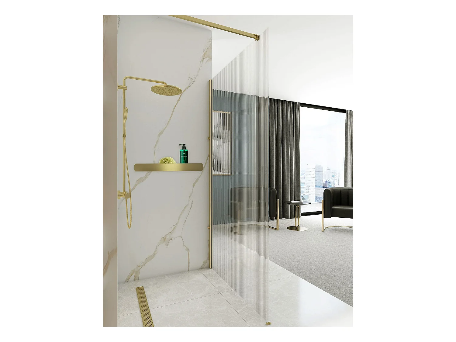 Badezimmerregal Rea Sf03-450-Bg Brush Gold