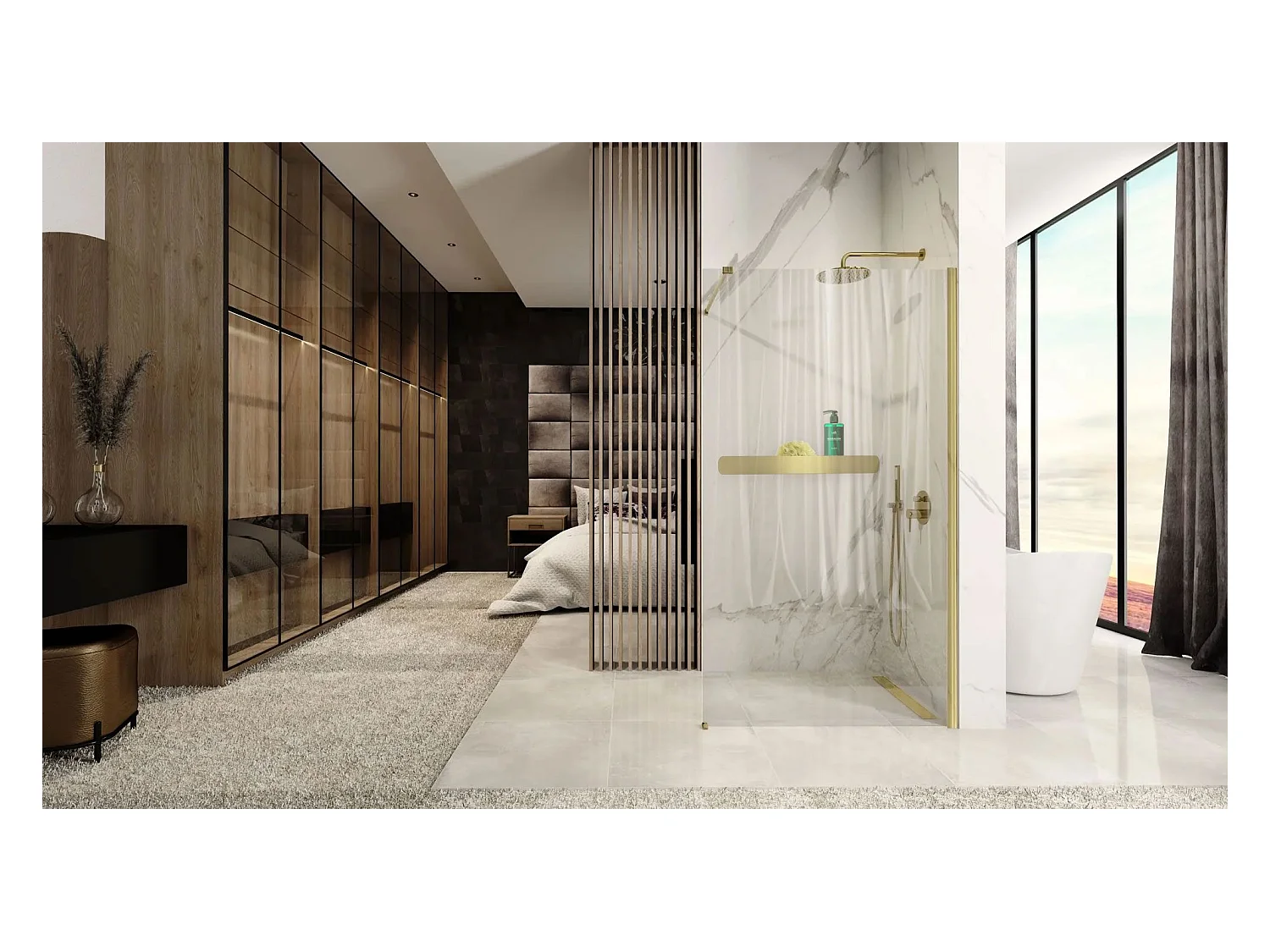 Badezimmerregal Rea Sf03-450-Bg Brush Gold