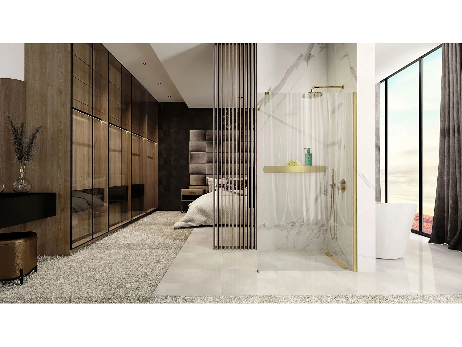 Etagère De Salle De Bain Rea Sf03-450-Bg Brush Gold