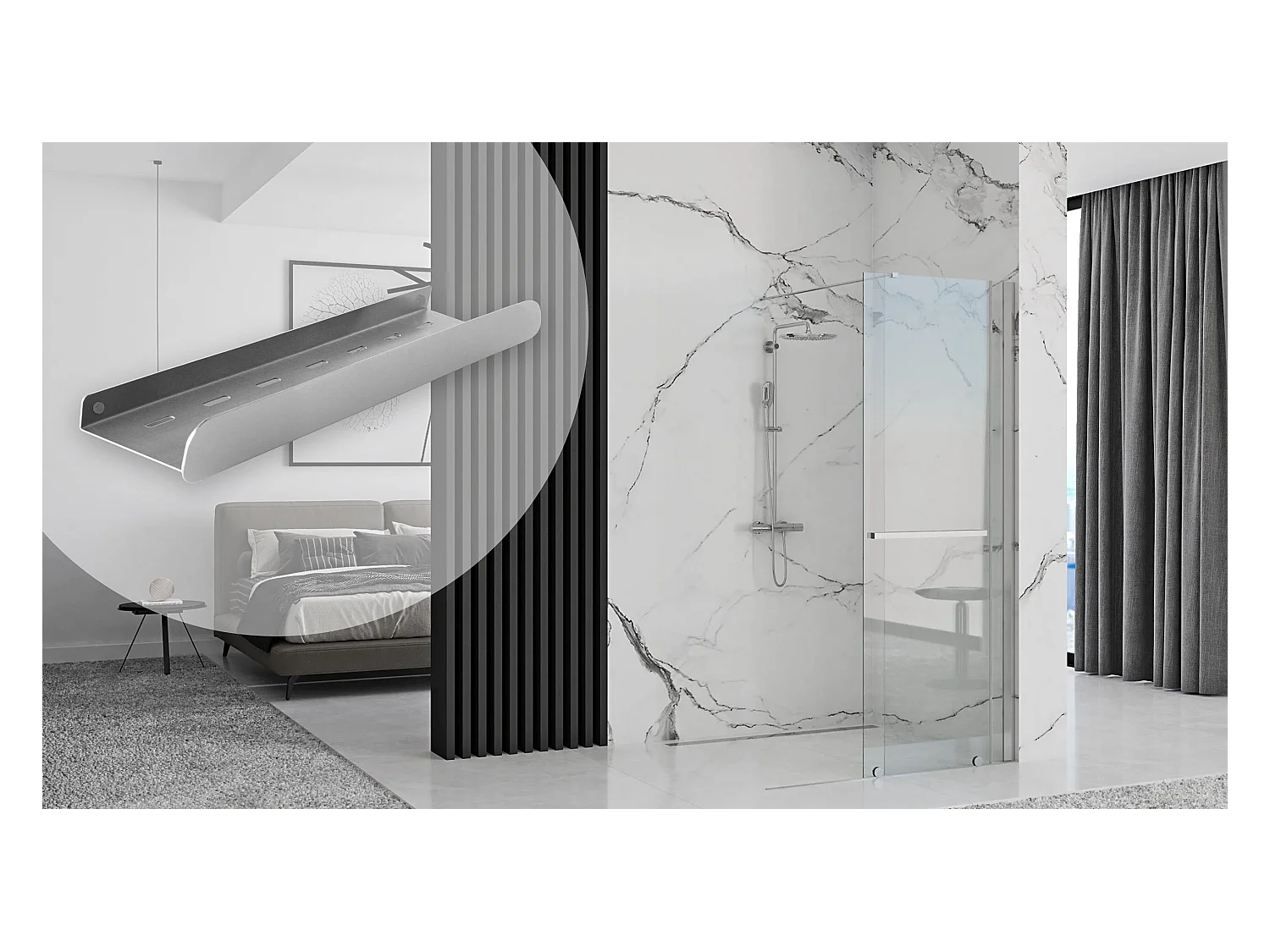 Badkamerplank Rea Sf03-450 45Cm Brush Steel